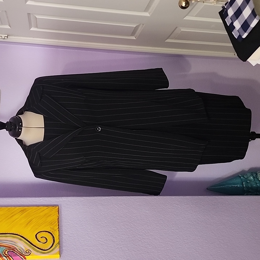 EUC Ultra Dress New York 2 Piece Pink Pinstripe Dress and Jacket Suit
